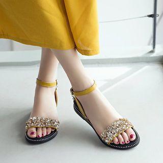 Ankle Strap Rhinestone Sandals