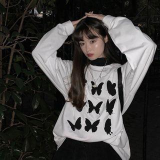 Long-sleeve Rainbow Print T-shirt