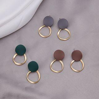Twisted Alloy Disc & Hoop Dangle Earring