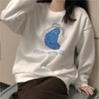 Round-neck Monster Print Sweater