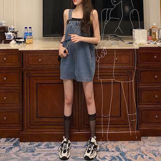 Loose-fit Denim Overall Dress Denim Blue - One Size