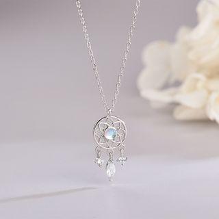 925 Sterling Silver Dream Catcher Necklace Ns475 - Silver - One Size