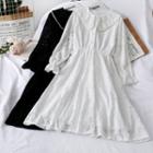 Faux Pearl-trim Lace A-line Dress