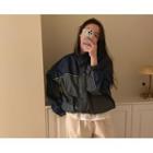 High-neck Two-tone Jacket One Size