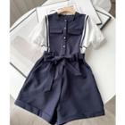 Short-sleeve Color Block Romper