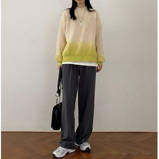 Plain Tie-waist Dress Pants