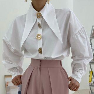 Puff Sleeve Button Detail Shirt