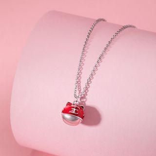 Lunar New Year Lucky Tiger Necklace Red & Silver - One Size