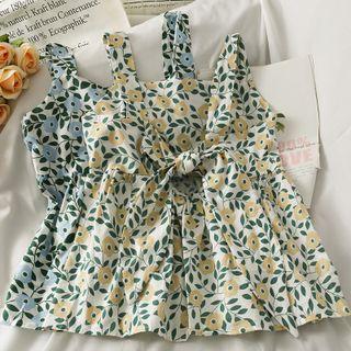 Ribbon-back Printed Loose Top