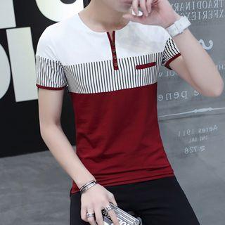 Color Block Short-sleeve Henley