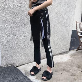 Mesh Inset Boot-cut Pants