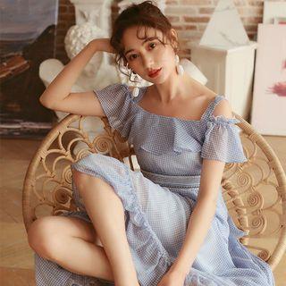 Cold-shoulder Midi Sundress