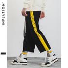 Lettering Wide-leg Cropped Pants