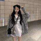 Zebra Print Shirt / Elbow-sleeve Lettering T-shirt