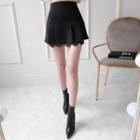 Lace-layered Pleated Miniskirt
