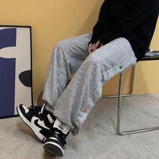 High-waist Buttoned Sweatpants