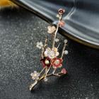 Plum Blossom Rhinestone Brooch
