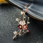 Plum Blossom Rhinestone Brooch