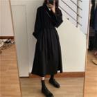 Short-sleeve Print Dress / Long-sleeve Tie-waist Dress