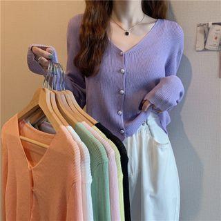 Long-sleeve V-neck Light Cardigan