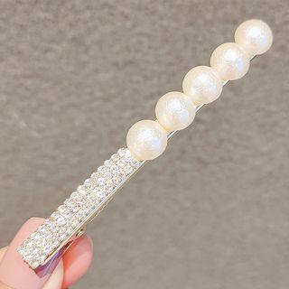 Rhinestone Hair Clip Ly300 - White - One Size