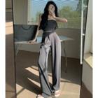 Tube Top / High-waist Wide-leg Dress Pants