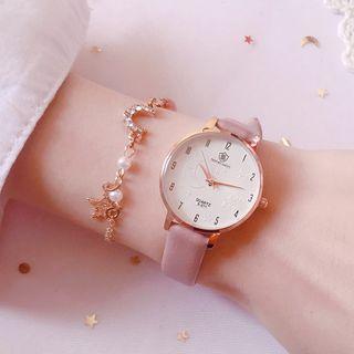 Set: Strap Round Watch + Bracelet
