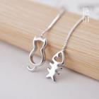 Sterling Silver Cat & Fish Earrings