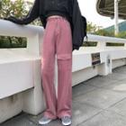 High-waist Front Pocket Straight-cut Pants