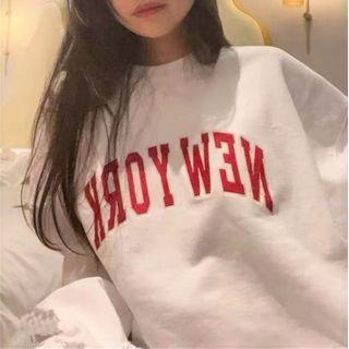 Oversize Long Sleeve Lettering Sweatshirt