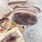 Zipped Faux-fur Panel Belt Bag