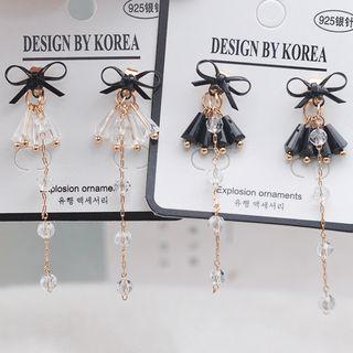 Faux Crystal Bow Dangle Earring