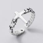 Cross Open Ring S925 Silver - As Shown In Figure - One Size