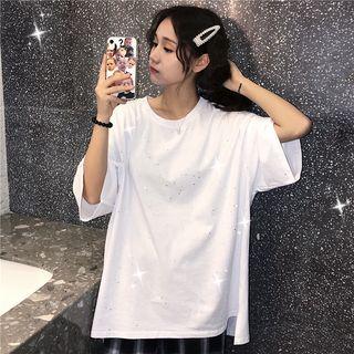 Elbow Sleeve Glitter Tee