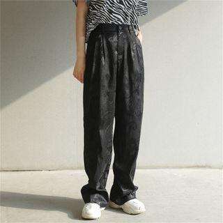 Dragon-print Wide Dress Pants