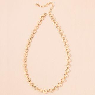 Circle Alloy Necklace Gold - One Size
