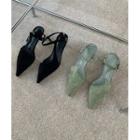 Ankle-strap Suedette Stilettos