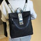 Sequin Roll Top Lightweight Backpack Black - One Size