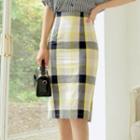 Tall Size Check Midi Skirt