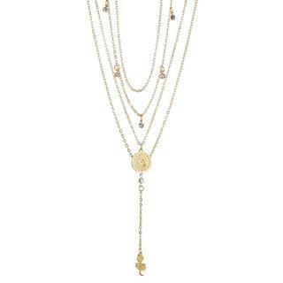 Alloy Rose Pendant Layered Necklace As Shown In Figure - One Size