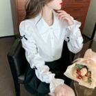 Bow Shirred Blouse