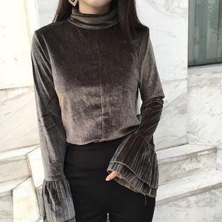 Stand Collar Long Sleeve Top