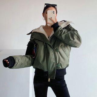 Reversible Loose-fit Hooded Down Coat