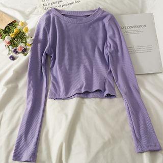 Details Slited Crop T-shirt In 8 Colors