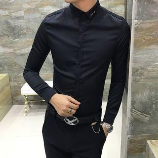 Long-sleeve Tulle Back Shirt