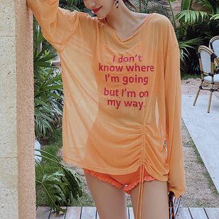 Set: Ruffle Swim Top + Shorts + Cover Up
