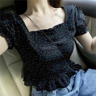 Dotted Chiffon Short-sleeve T-shirt
