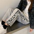 High-waist Leopard Panel Sweatpants