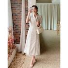 Puff-sleeve Long Blazer Dress
