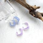 Plaid Open Square Acrylic Earring